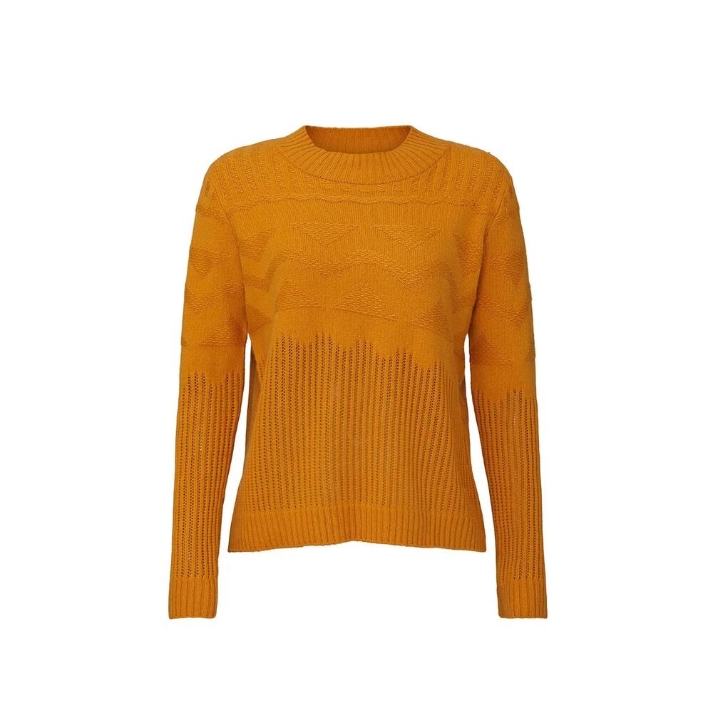 One Grey Day Wool Blend Golden Orange Crewneck Knit Murphy Pullover Sweater S